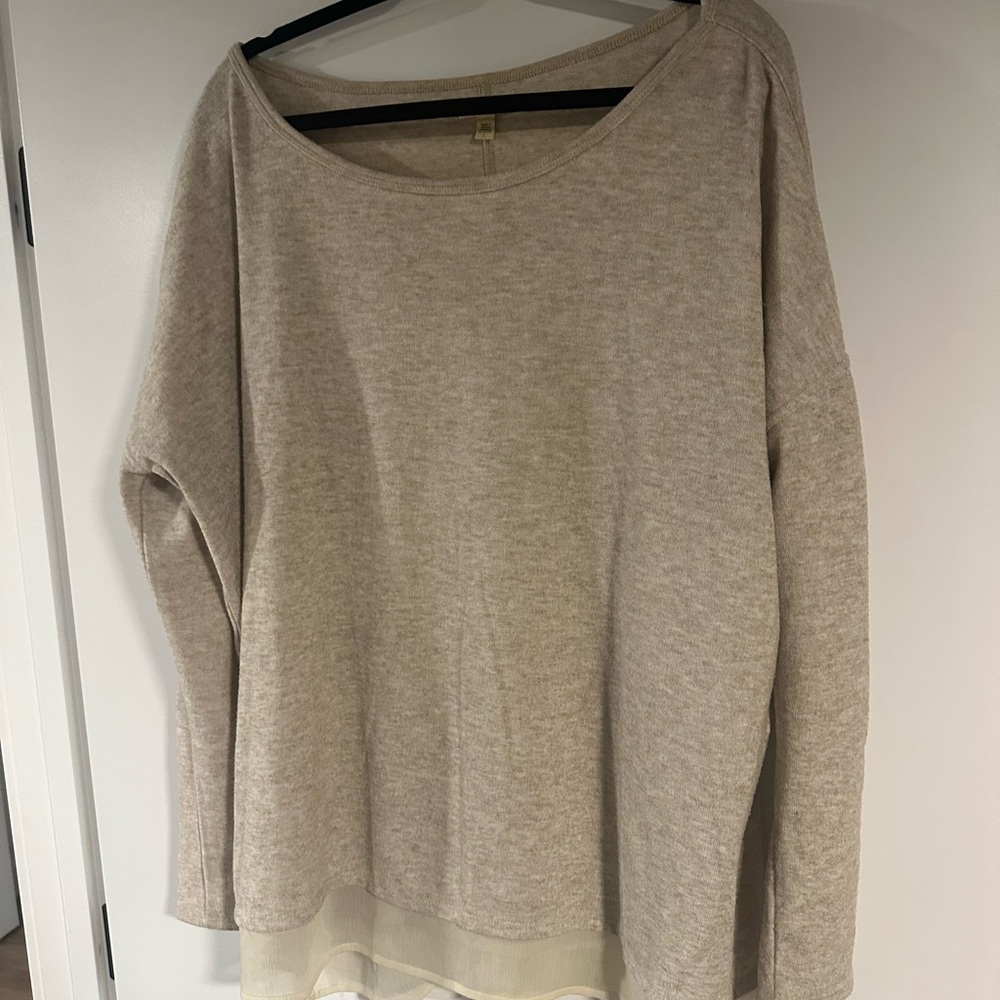 Silence + Noise Cream Crew Neck Sweater
